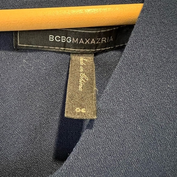 BCBG Max Azria Joana Ruched Fitted Mini Pencil Dress Navy Blue size 6 - Picture 4 of 7